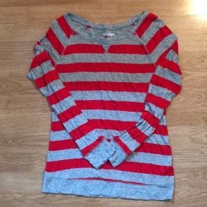 Red and gray stripe soft top